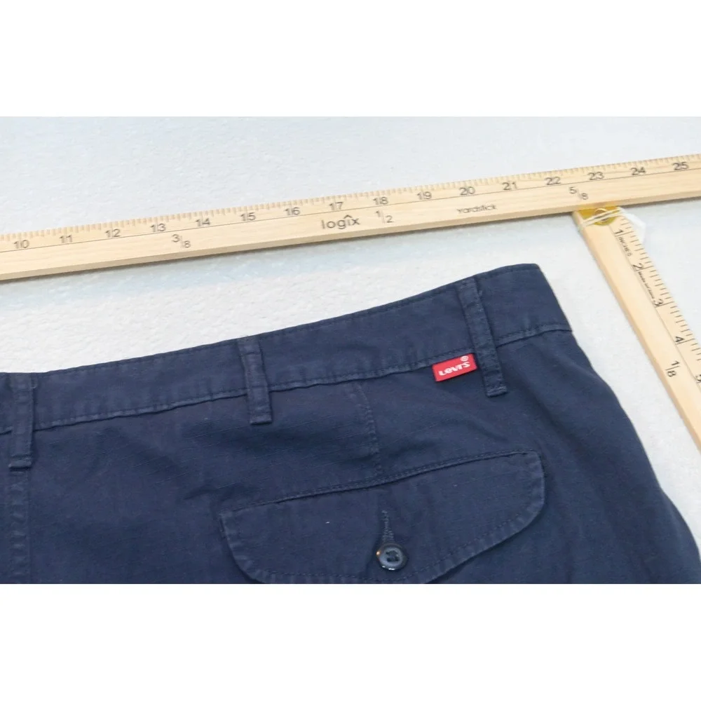 Levi Strauss & Co Cargo Shorts Mens 44 Navy Blue Ripstop Cotton Utility EUC